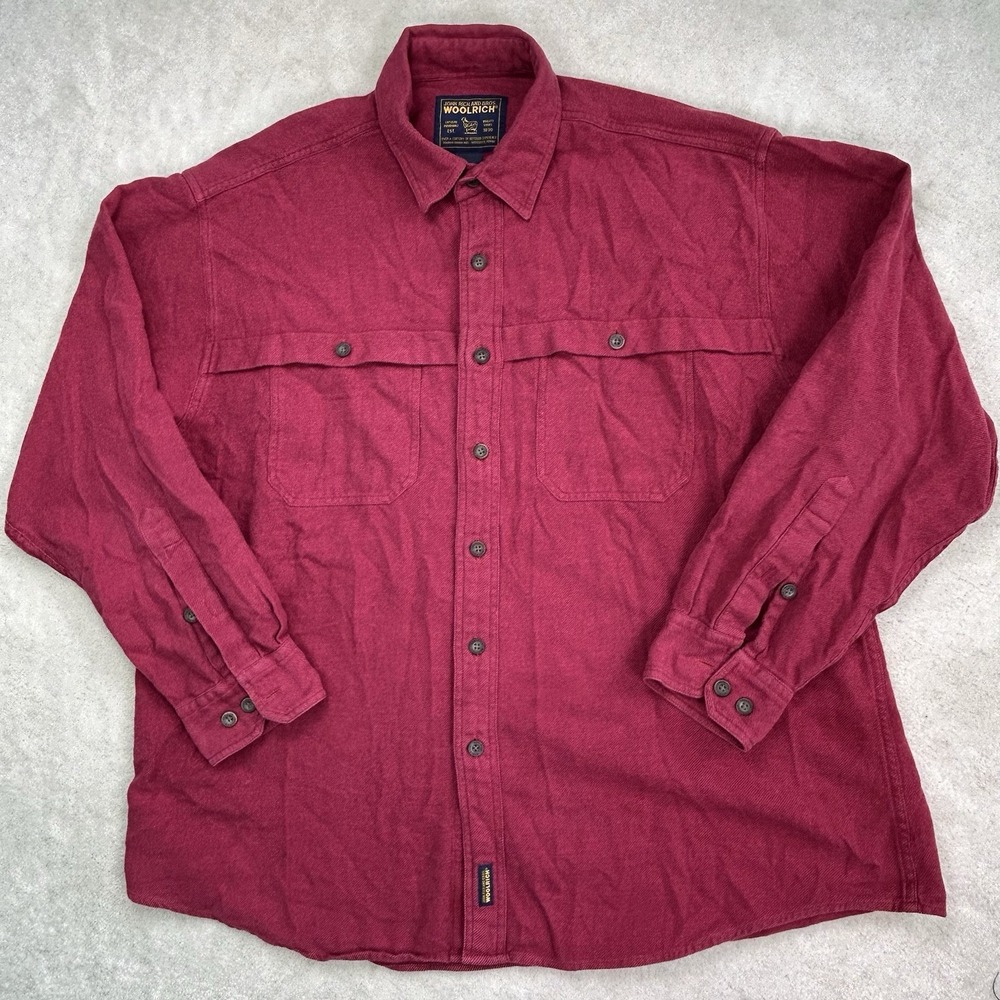 Vintage Woolrich John Rich and Bros Flannel Field Over Shirt Mens XL Outdoor